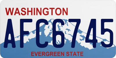 WA license plate AFC6745