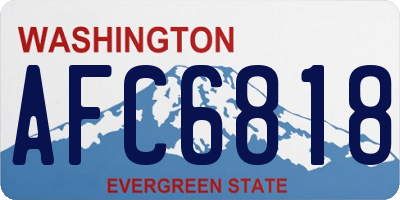 WA license plate AFC6818
