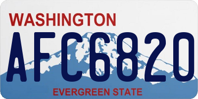 WA license plate AFC6820
