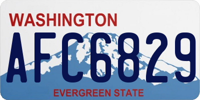 WA license plate AFC6829