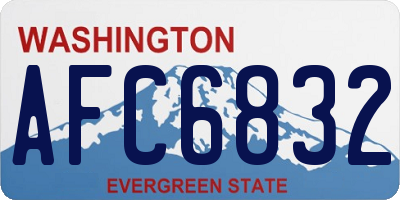WA license plate AFC6832
