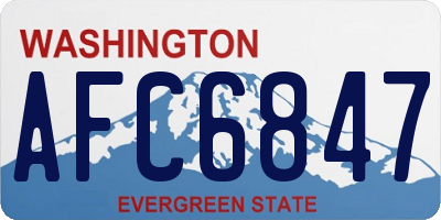 WA license plate AFC6847