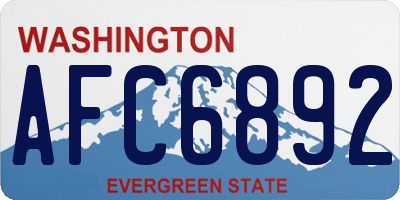 WA license plate AFC6892
