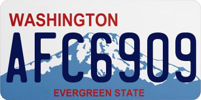 WA license plate AFC6909