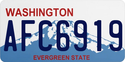 WA license plate AFC6919
