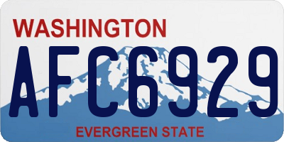 WA license plate AFC6929