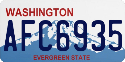 WA license plate AFC6935