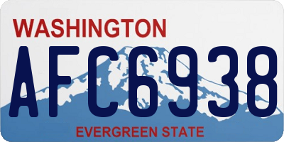 WA license plate AFC6938