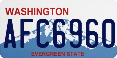 WA license plate AFC6960