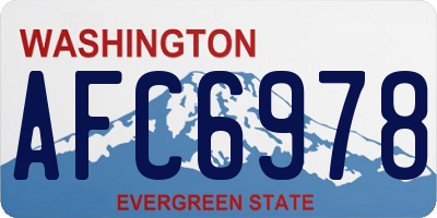 WA license plate AFC6978