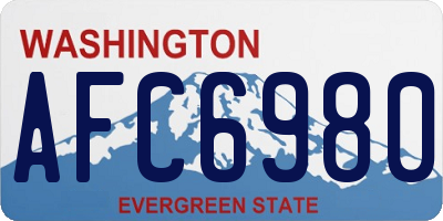 WA license plate AFC6980