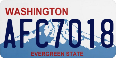 WA license plate AFC7018