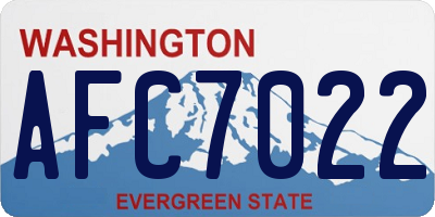 WA license plate AFC7022