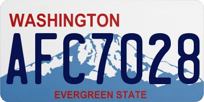 WA license plate AFC7028