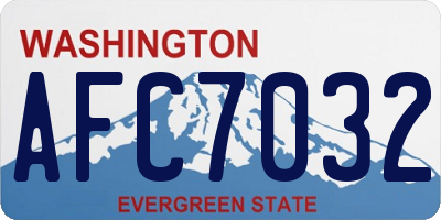 WA license plate AFC7032