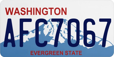 WA license plate AFC7067