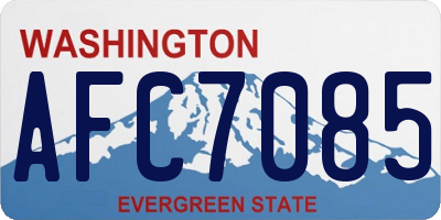 WA license plate AFC7085