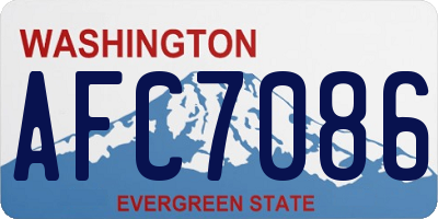 WA license plate AFC7086