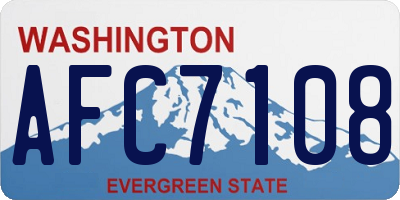 WA license plate AFC7108