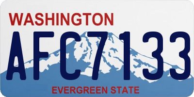 WA license plate AFC7133