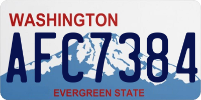 WA license plate AFC7384