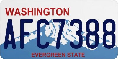 WA license plate AFC7388