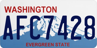 WA license plate AFC7428