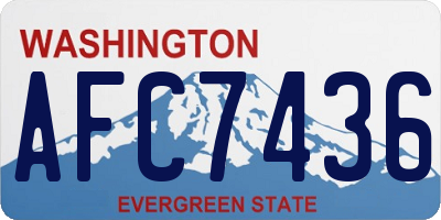 WA license plate AFC7436