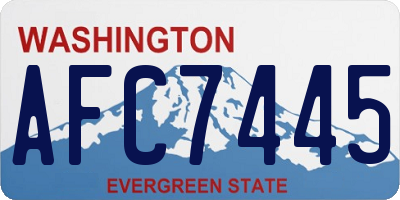 WA license plate AFC7445