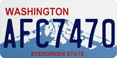 WA license plate AFC7470