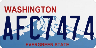 WA license plate AFC7474