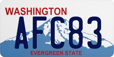 WA license plate AFC83