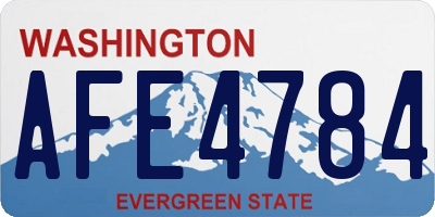 WA license plate AFE4784