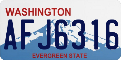 WA license plate AFJ6316