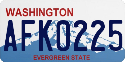 WA license plate AFK0225