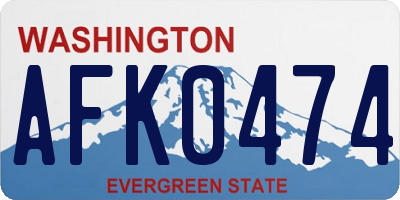 WA license plate AFK0474