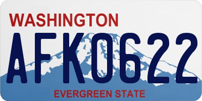 WA license plate AFK0622