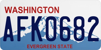 WA license plate AFK0682