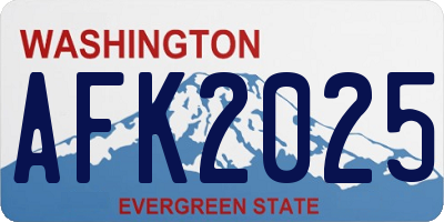 WA license plate AFK2025
