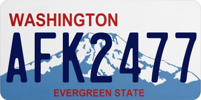 WA license plate AFK2477