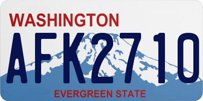 WA license plate AFK2710