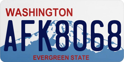 WA license plate AFK8068