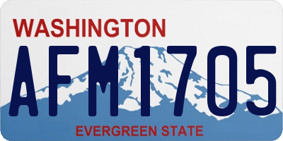 WA license plate AFM1705