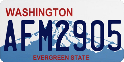 WA license plate AFM2905