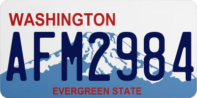 WA license plate AFM2984