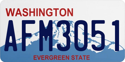 WA license plate AFM3051