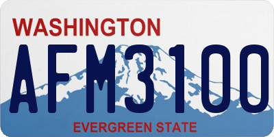WA license plate AFM3100