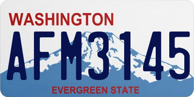 WA license plate AFM3145