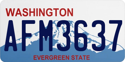 WA license plate AFM3637