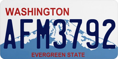 WA license plate AFM3792